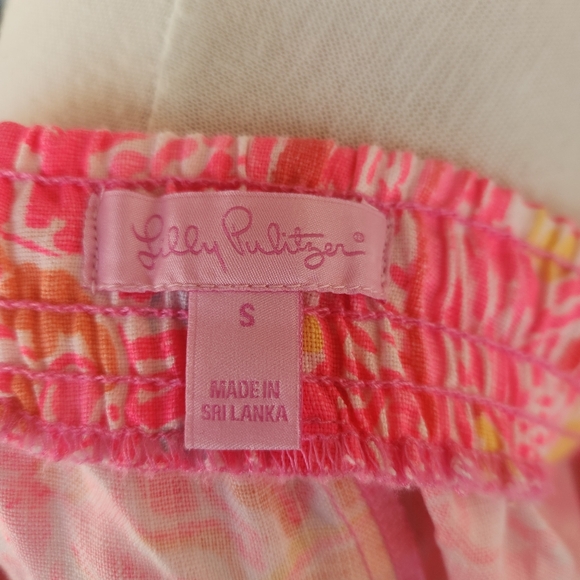 Lilly Pulitzer Kinis In The Keys Linen Shorts Pull On Bright Pink Size Small - Picture 6 of 7